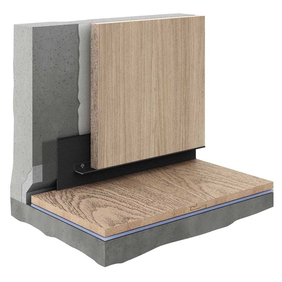 Плинтус алюминиевый теневой Decaro Regulated D004.2A Black /F1A Black Черный 2000×65×16